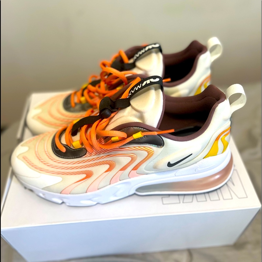 Nike id custom made sneakers for men size 12.5 in white/coral Worn a few times.